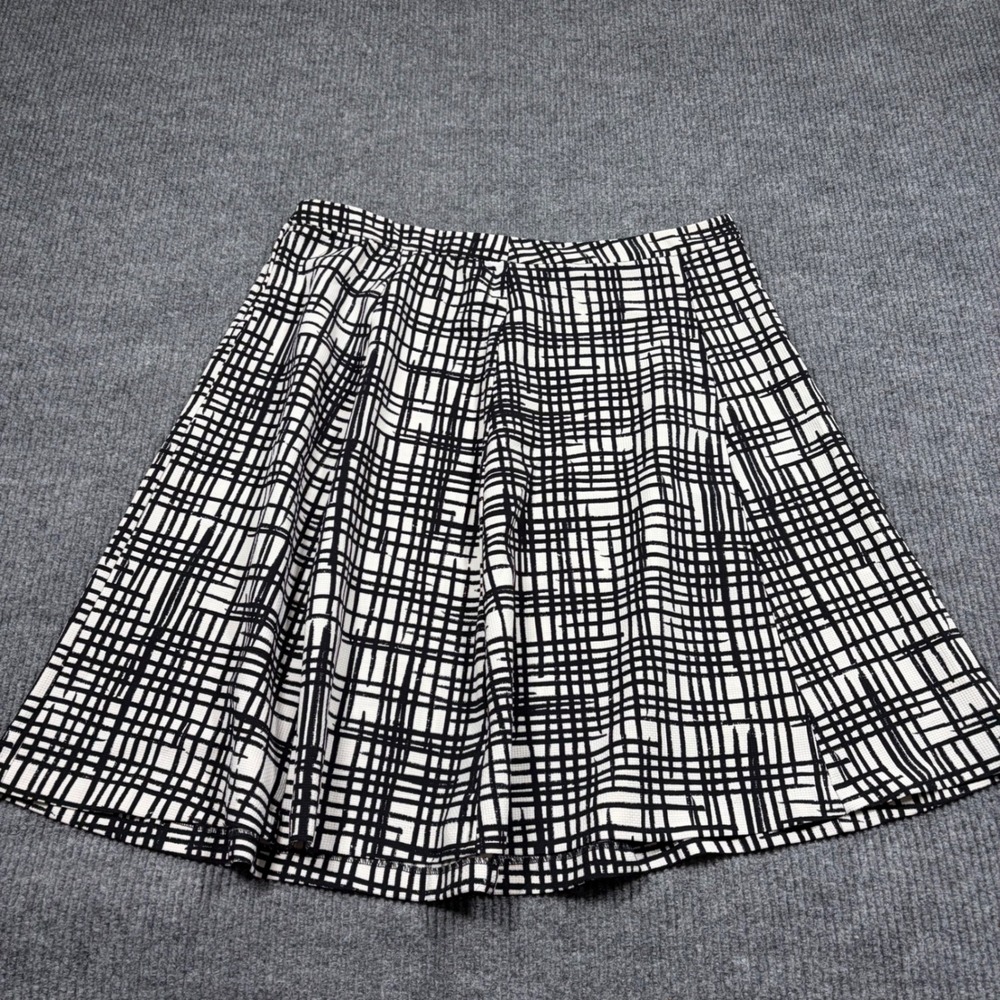 Ava & Viv Skirt Womens 18W Black White Plaid Grid Print A-Line Mini Plus Size